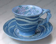 さざ波紫陽花コーヒーカップ1