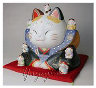 彩絵七福神福助福招き猫ネコ雑貨2
