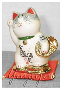 彩絵金運満足招き猫ネコ雑貨3