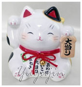 彩絵大当たり招き猫宝くじ入れ貯金箱小雑貨2